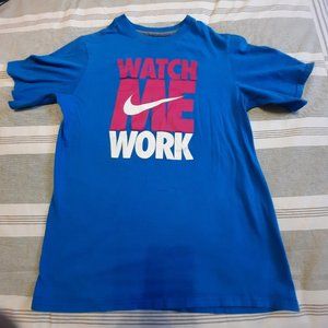 Nike Youth Blue T-Shirt Watch Me Work Size XL Unisex
